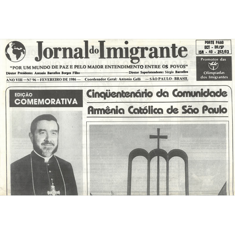 Jornal do Imigrante Ano VIIII- Nº 96- Fevereiro de 1986.