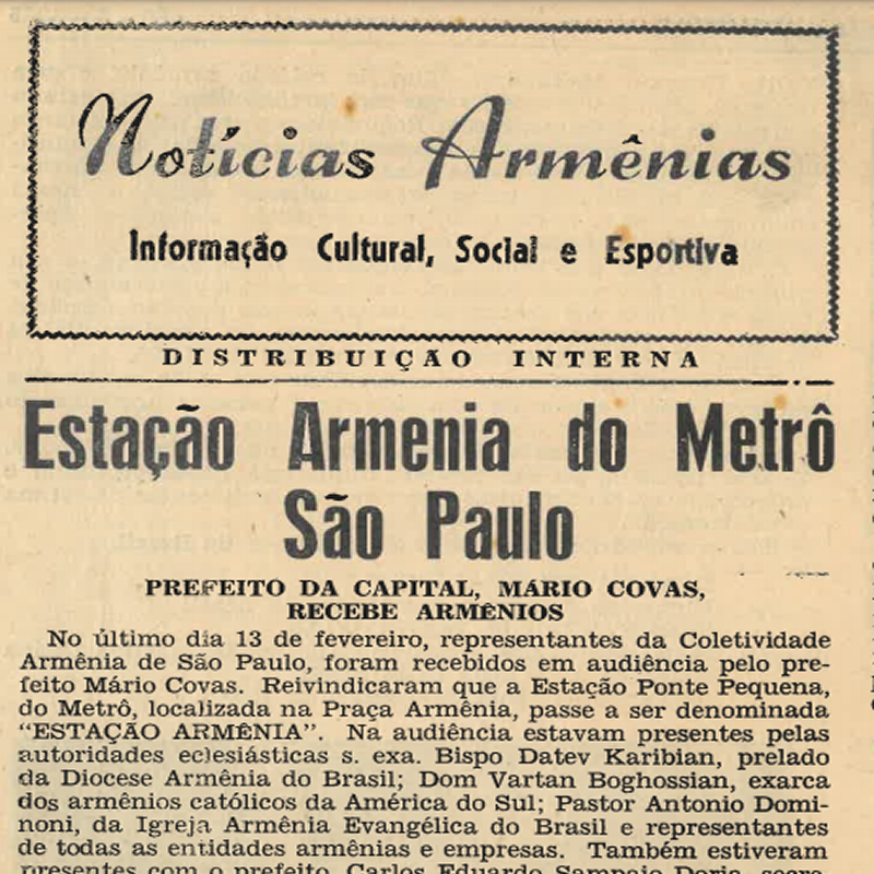 Estação Armênia: Uma conquista da coletividade de São Paulo