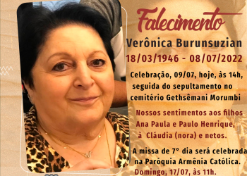 Nota de Falecimento Verônica Burunsuzian